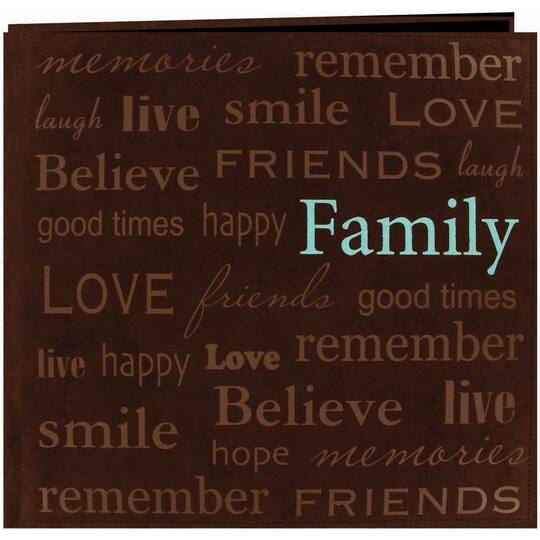 Pioneer&#xAE; Family Text Faux Suede Post Bound Album, 12&#x22; x 12&#x22;